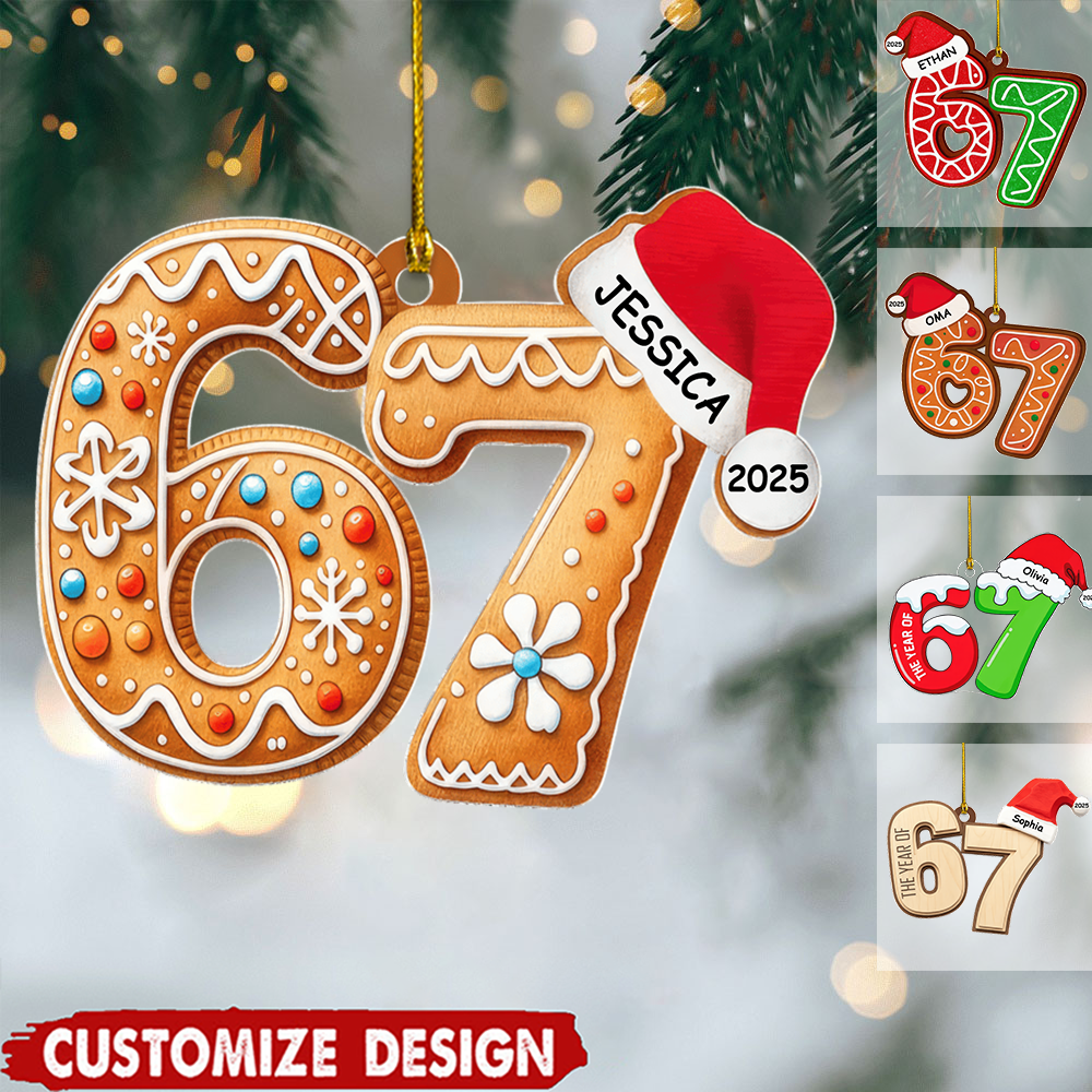 Personalized Six Seven Ornament 2025, Custom Acrylic Decoration, Funny Teen Slang Christmas Tree Gift For Grandkids And Teens Ornament