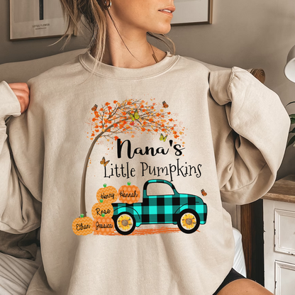 Grandma's Little Pumpkins And Grandkids Truck Autumn Sweatshirt