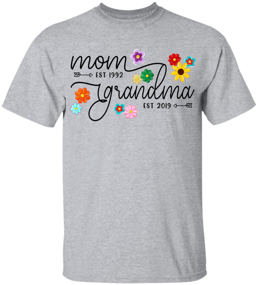 Mom Grandma Est Flower Color With Grandkids, Gift For Grandparents