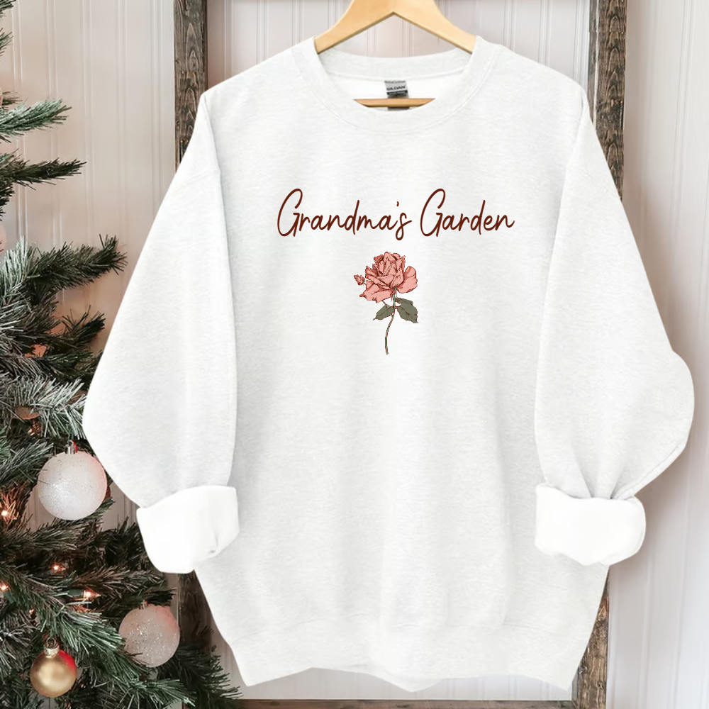 Floral Family Shirt – Custom Grandkids' Names & Birth Flowers