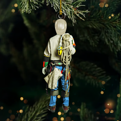 Personalized Lineman Ornament 2025 – Custom Electric Utility Worker Ornament, Christmas Gift for Lineman Dad or Husband Ornament