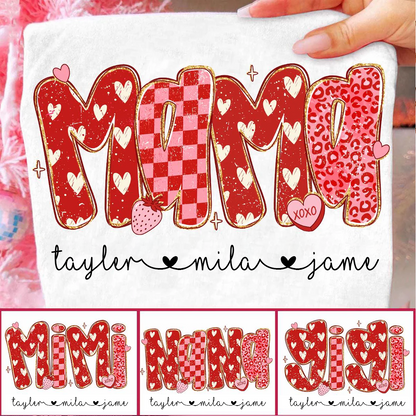 Preppy Mama Leopard Heart Valentine, Mama Mimi Grandma Grandkids