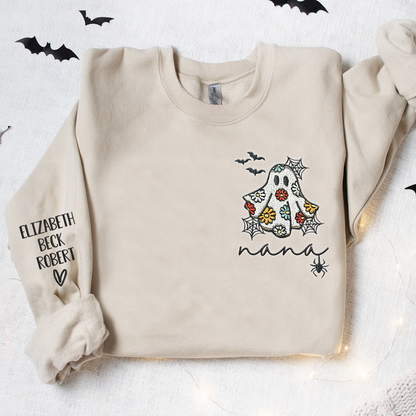 Nana Daisy Ghost And Kids Embroidered Sweatshirt Sweatshirt