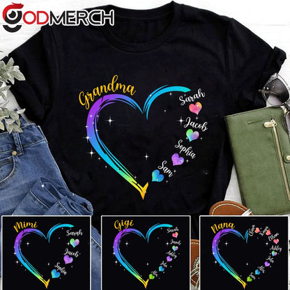 Grandma Heart fulcolor Best Gifts For Mother's Day T-Shirt