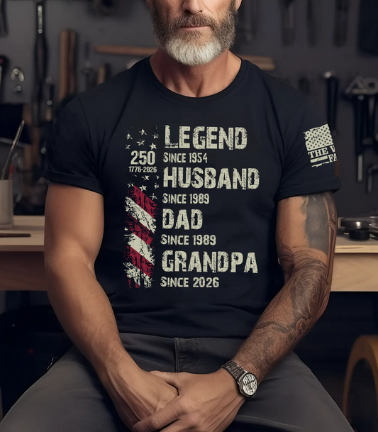 Personalized Legend Husband Dad Papa Since The America 250th Anniversary Shirt