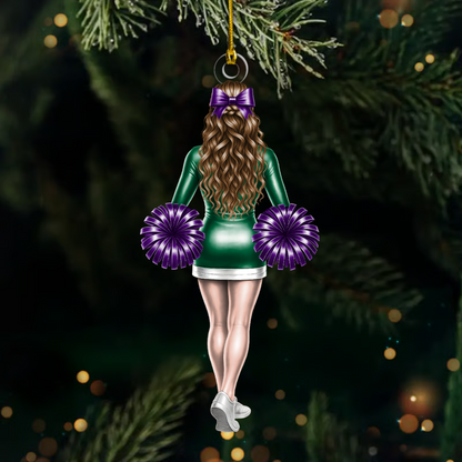 Custom Cheerleader Ornament – Personalized Cheer Team Girl Christmas Keepsake 2025 Ornament