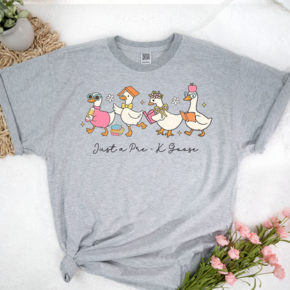 Back to School Goose Preppy Floral Pre-k 1st/2nd/3rd/4th Grade