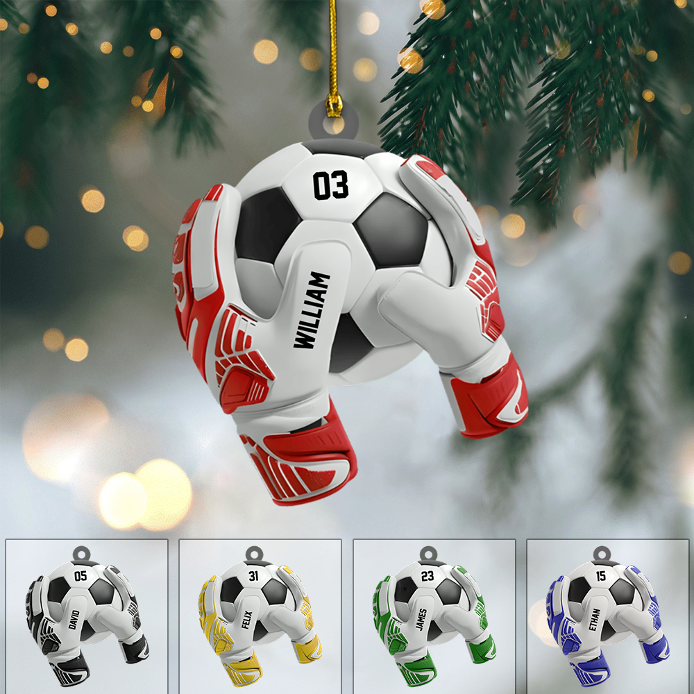 Personalized Soccer Goalkeeper Ornament 2025 – Custom Name & Number Ornament, Gift for Soccer Players Ornament