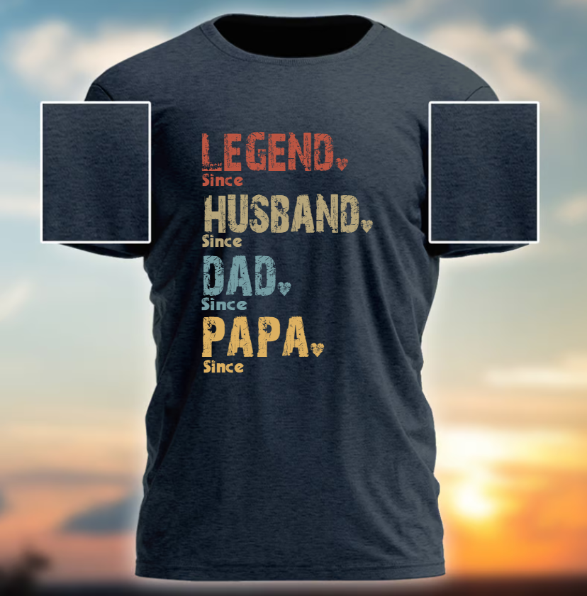 Personalized Papa Legend Since With Grandkids T-Shirt