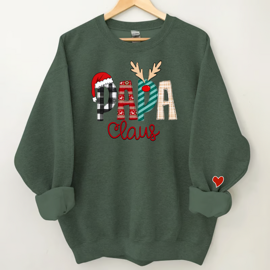 Personalize Merry Christmas Dad Claus, Gift Custom Name Kids Sweatshirt  Sweatshirt