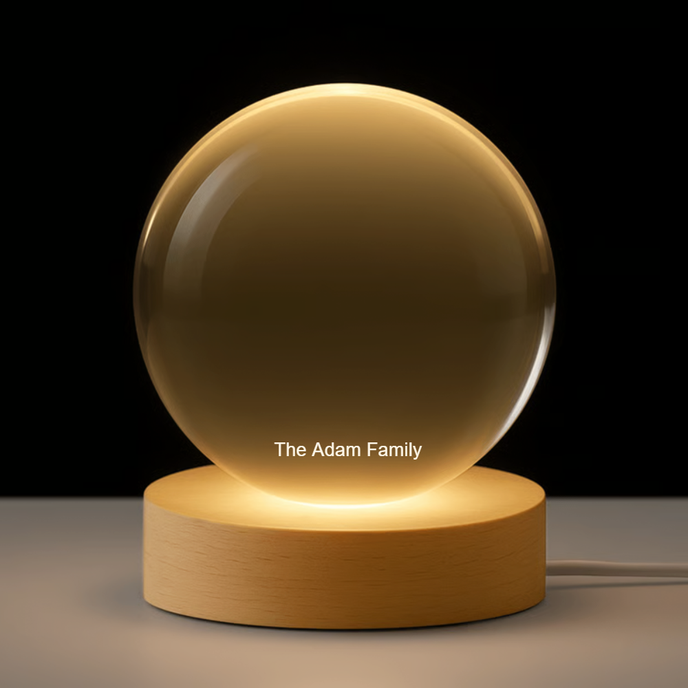 Personalized Globe Lamp with Custom Photo – Cozy Night Light Keepsake & Unique Gift for Family and Friends Crystal Night Ball