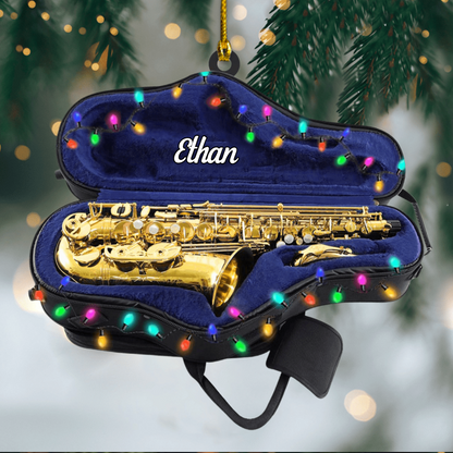 Personalized Saxophone Ornament 2025, Custom Acrylic Decoration, Unique Christmas Gift For Saxophonists And Music Lovers Ornament