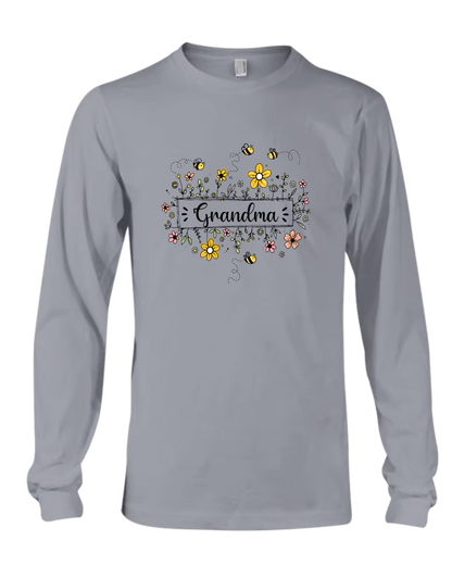 Personalized Grandma Flower Bee And Grandkids Custom Names