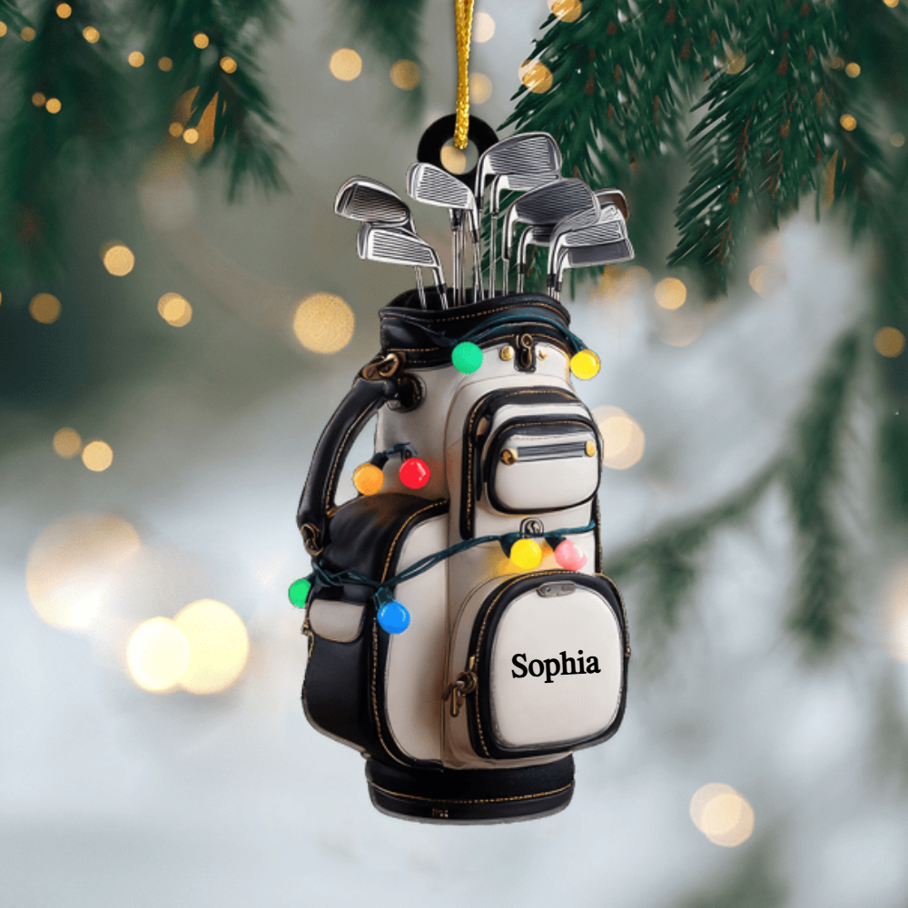 Personalized Golf Bag Ornament – Custom Acrylic Christmas Decoration, Perfect Gift for Golf Players Ornament