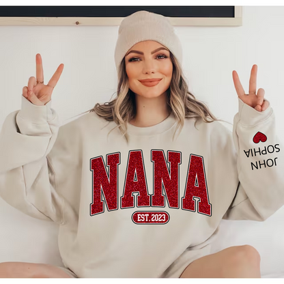 Glitter Nana Grandma Mimi And Kids CTH01 Sweatshirt