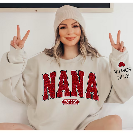 Glitter Nana Grandma Mimi And Kids CTH01 Sweatshirt