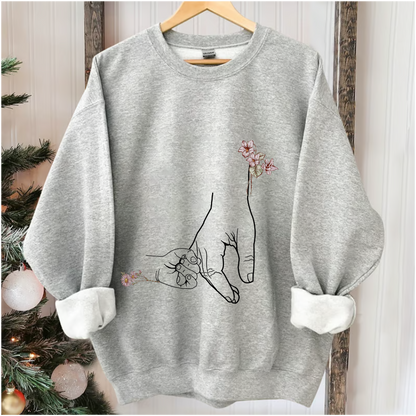 Personalized Grandma hand and grandkids flower Mothers Day Gift