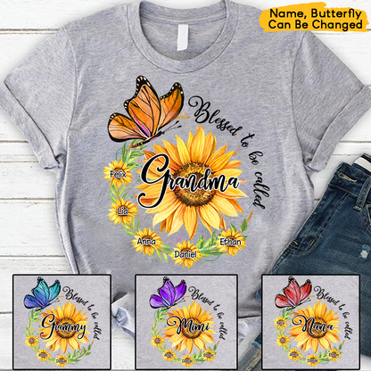 Blessed To Be Called Grandma Sunflower Butterfly