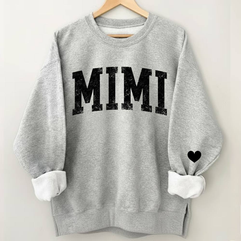 Personalized Mama Est And Kids Women Oversized Sweatshirts Thumbhole Long Sleeve, Thumbhole Fall Side Slit Pullover Sweatshirt Oversized