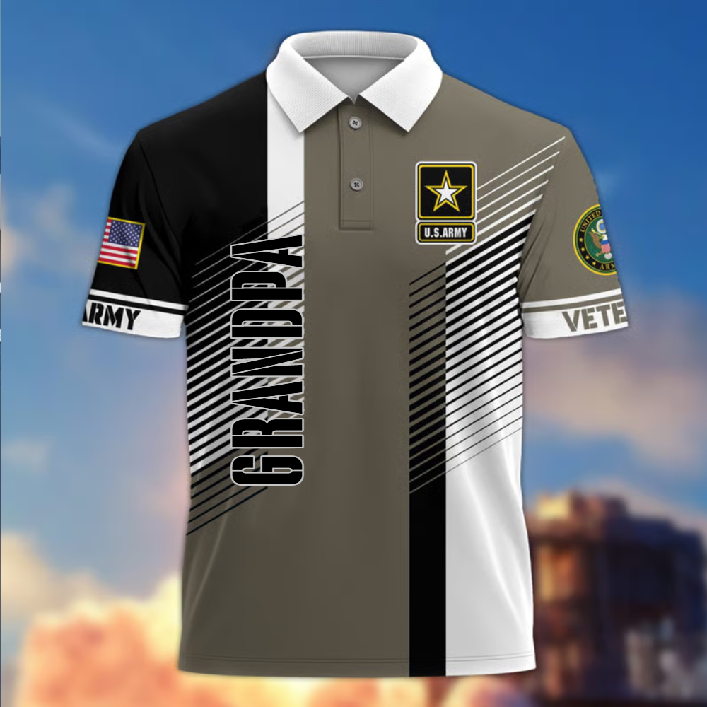 Premium US Veterans Polo Shirt, Gifts On Father's Day 3D Polo Shirt