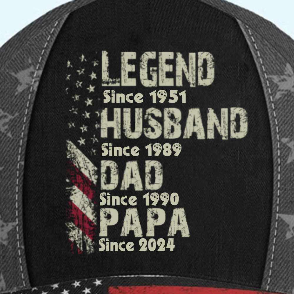 Personalized Legend Husband Dad Papa Since Father's Day 3D Cap