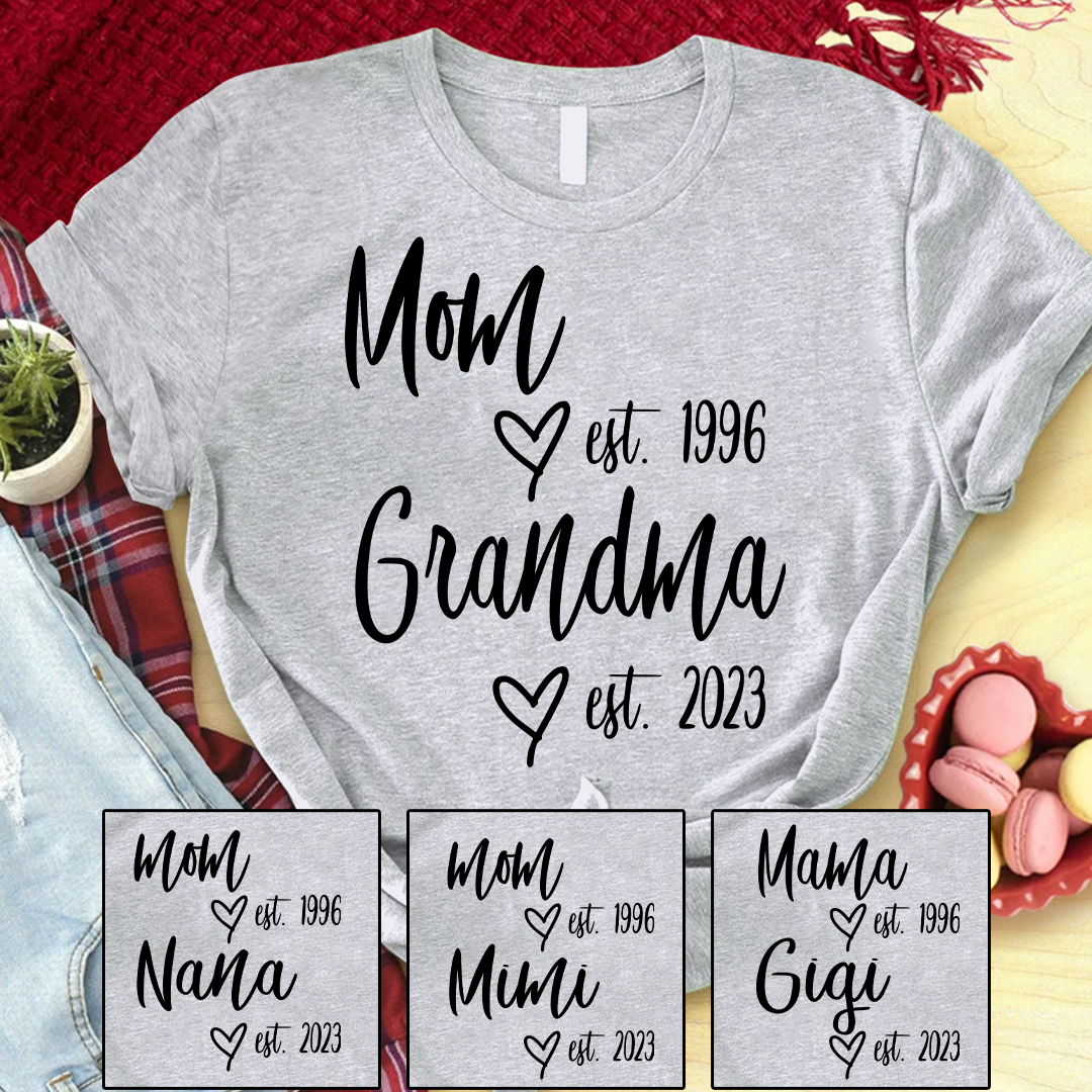 Personalized Mom Est Grandma Est CTH01