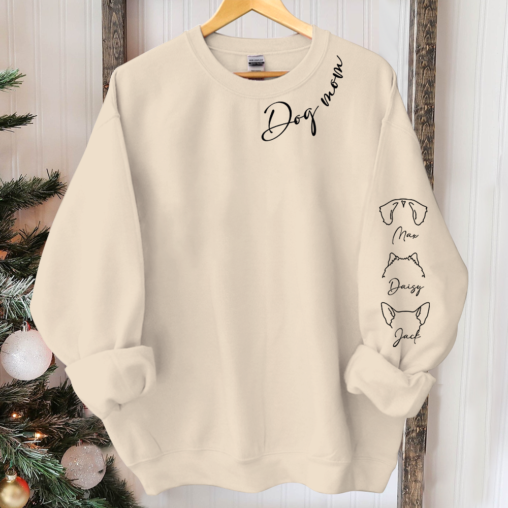 Dog Personalized Custom Unisex Sweatshirt With Design On Sleeve