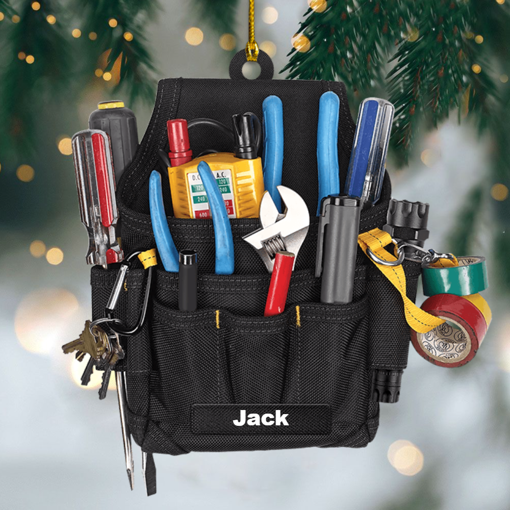 Personalized Electrician Tool Bag Ornament 2025, Custom Acrylic Decoration, Unique Christmas Gift For Electricians And Handymen Ornament