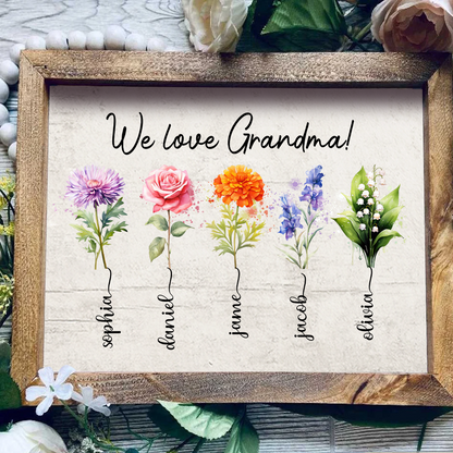 Nana's Garden Nana And Kids Birthmonth Flower CH01 Poster