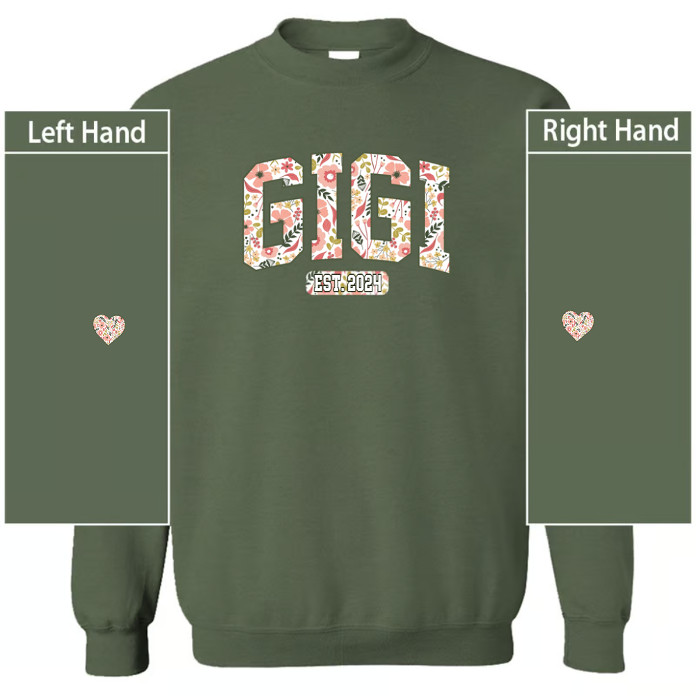Personalized Mimi Flower And Grandkids Sweatshirt