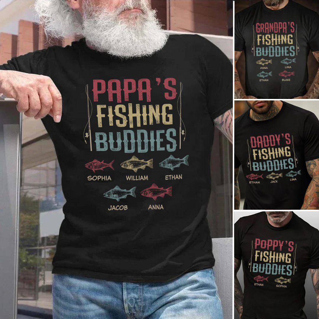 Papa's Fishing Buddies And Kids Names, Father's Day