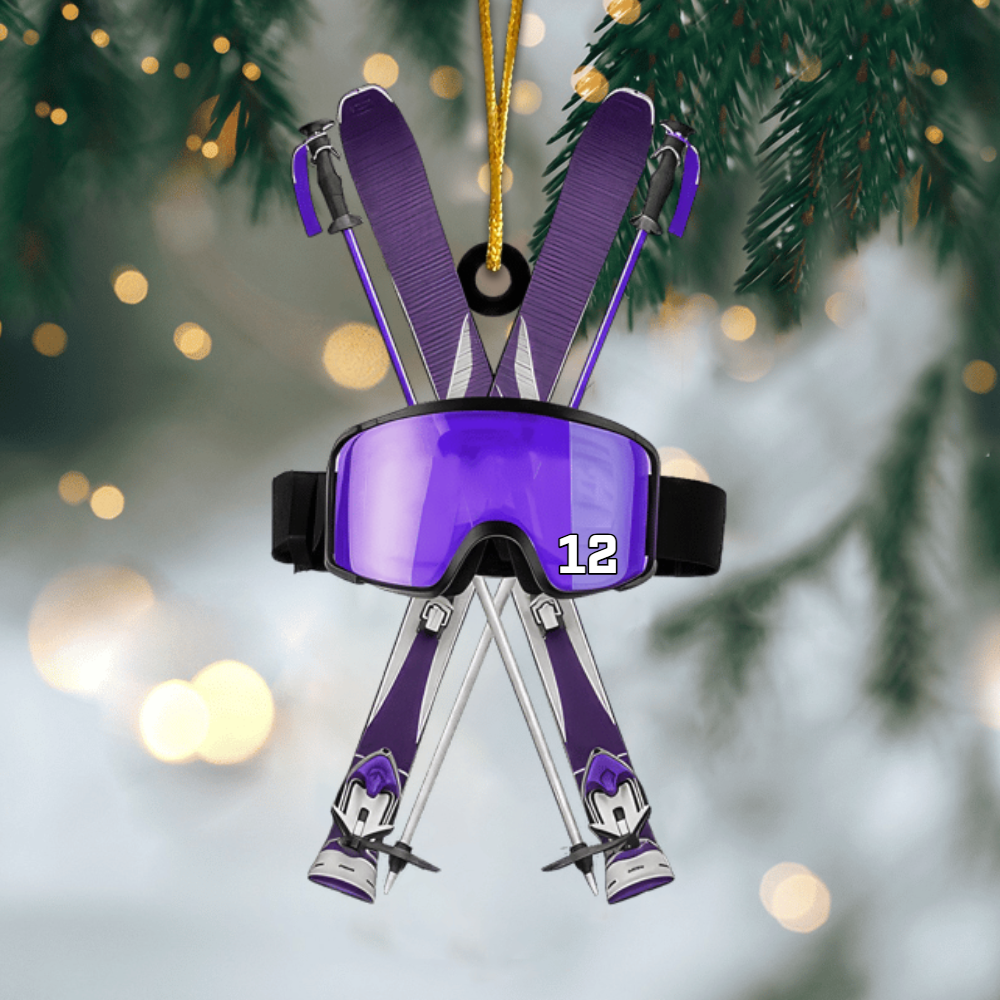 Personalized Skiing Ornament – Custom Snowboarding Decoration, Unique Acrylic Ornament Gift Idea for Ski Lovers at Christmas Ornament