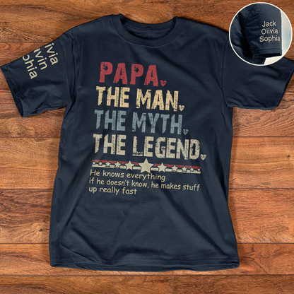 Papa The man The Myth The Legend Fathers Day 2024 T-Shirt
