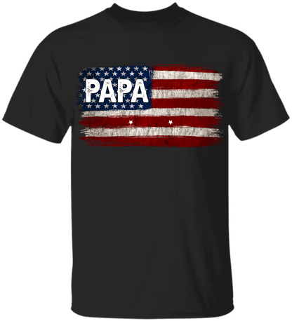 Comfort Colors Personalization Papa And Grandkids American Flag