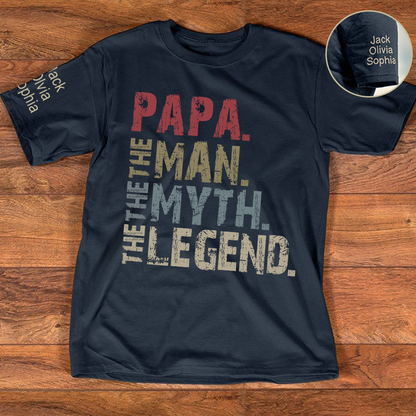 Papa The Man The Myth The Legend And Grandkids T-Shirt