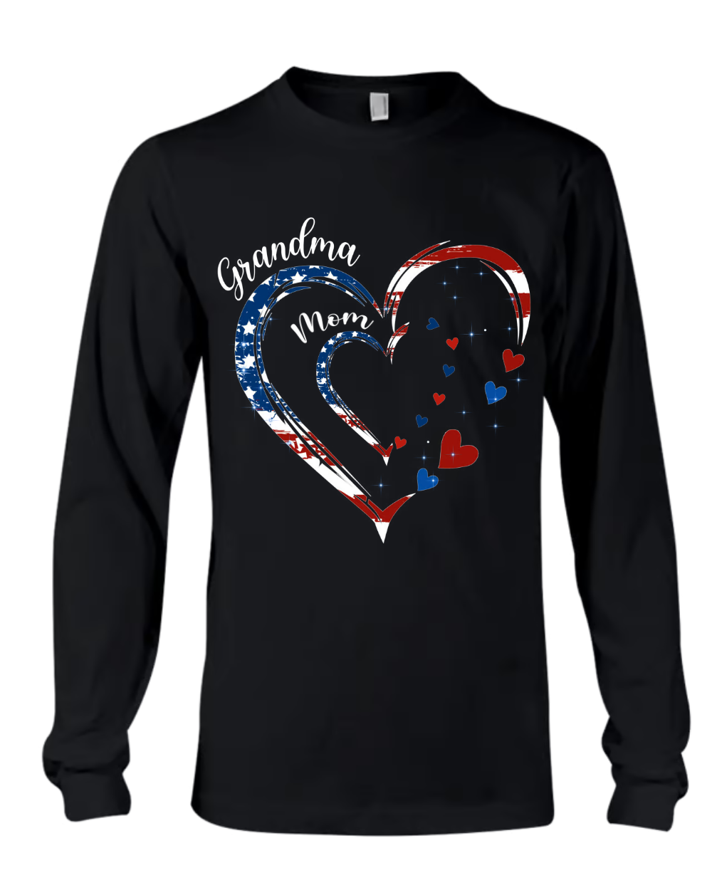 America Flag Heart Mom Grandma And Kids Custom Name CTH01