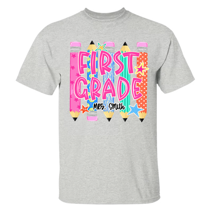 Custom Grade Level, KidsTeam, Pre-K To Fifth Grade Back To School Shirt