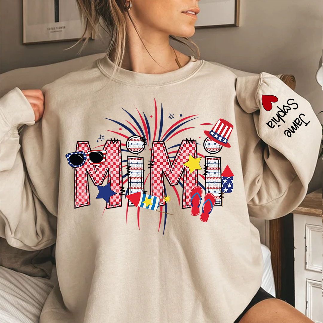 Personalized Mimi Nana Grandma And Kids Fireworks Best Gift New Year CTH01 Sweatshirt