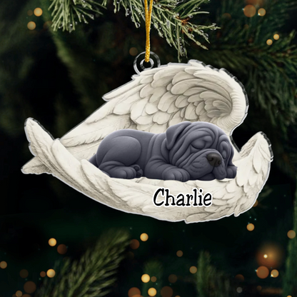 Custom Neapolitan Mastiff Angel Ornament – Personalized Sleeping Dog Christmas Gift for Dog Lovers, Pet Memorial Tree Decoration Ornament