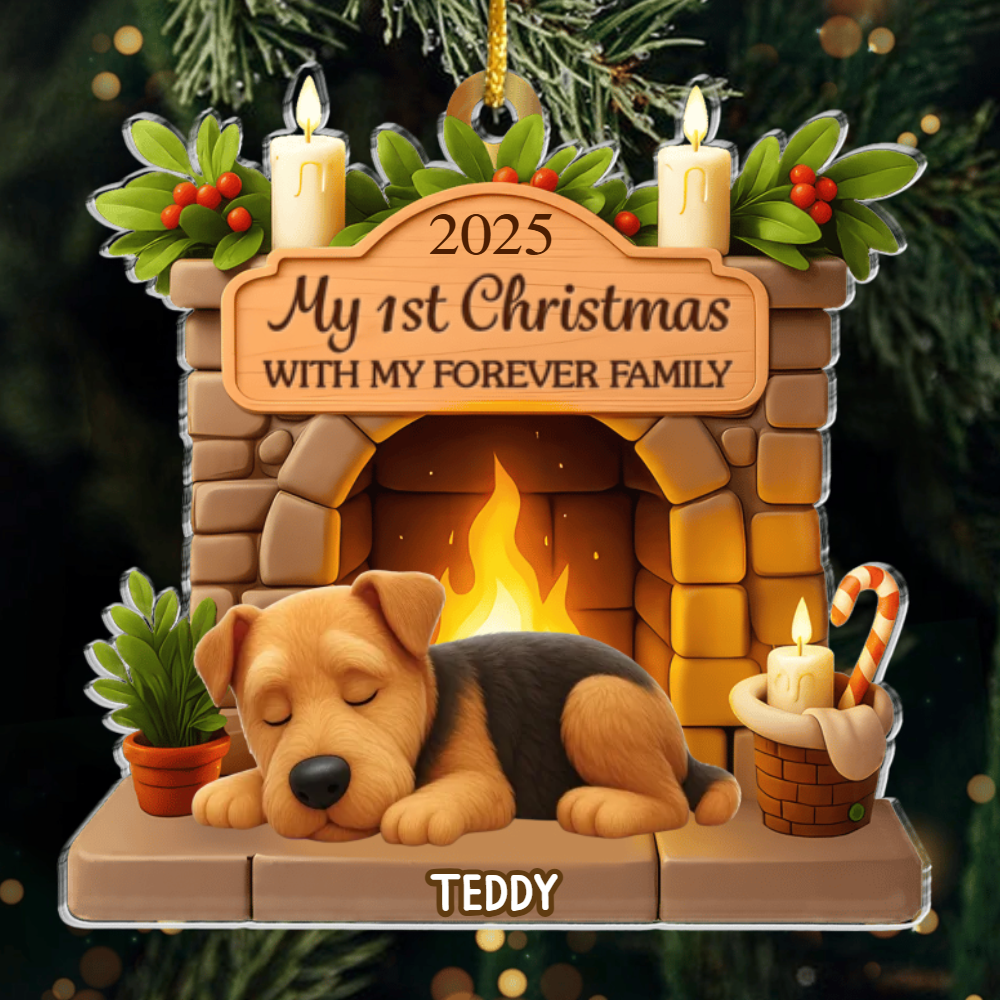 Custom Airedale Acrylic Ornament, Custom Pet Design, Unique Christmas Gift for Dog Moms, Dads & Animal Lovers Ornament