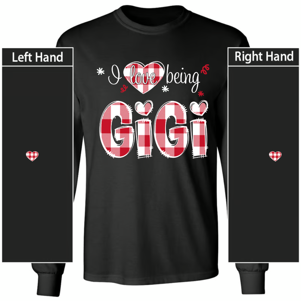 I love being Grandma Buffalo Plaid And Grandkids 2024 T-Shirt