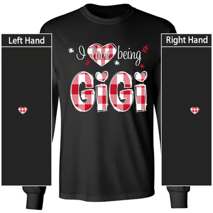 I love being Grandma Buffalo Plaid And Grandkids 2024 T-Shirt