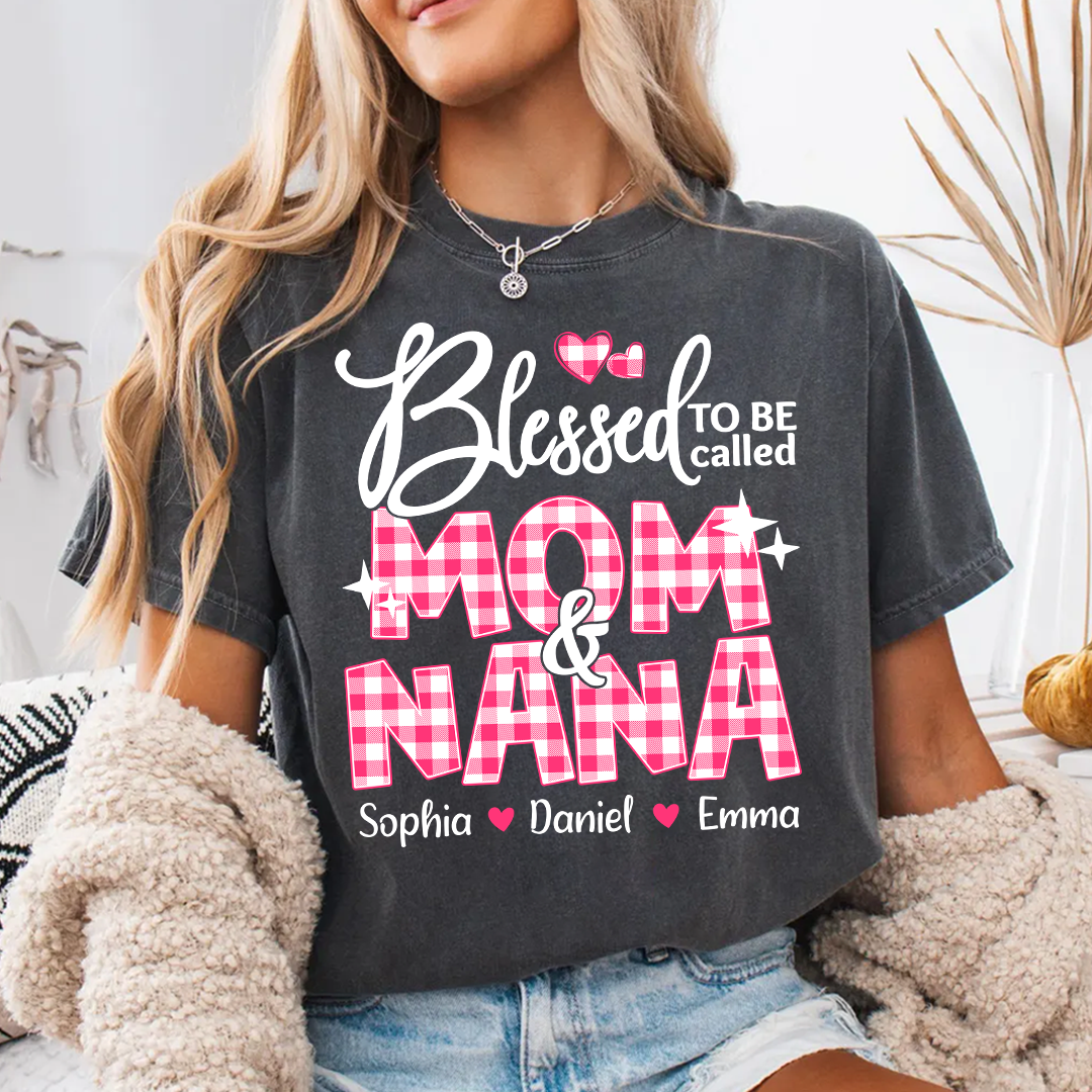 Blessed To Be Called Mom and Nana Mimi Grandma and Grandkids Personalized