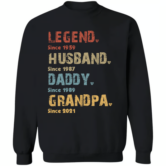 Personalized Legend Husband Daddy Grandpa  Sweatshirt