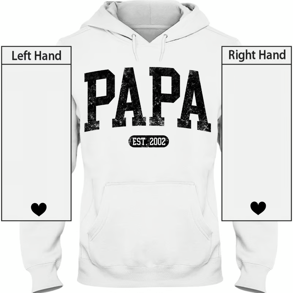 Personalized Papa Shirt With Est Year, Custom Dad Shirt, Gift for Papa, Papa with Est Date