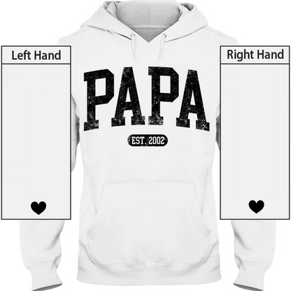 Personalized Papa Shirt With Est Year, Custom Dad Shirt, Gift for Papa, Papa with Est Date