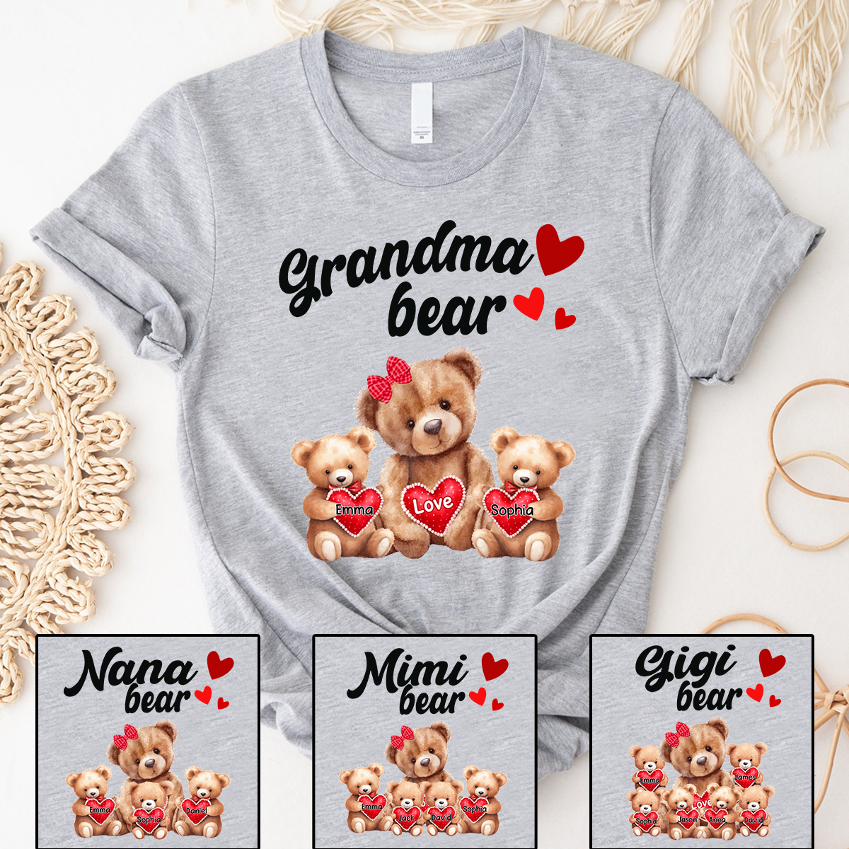 Grandma Bear Shirt, Custom Grandma With Kids, Mother's Day TH