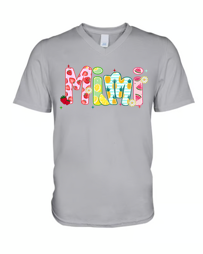 Comfort Colors® T-shirt Colorful Summer Mimi Nana Grandma and Grandkids Custom Name Preppy Beach
