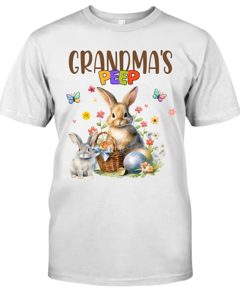 Grandma's Peeps Bunny Easter, Custom Grandma And Kids, Easter Day Gift TH