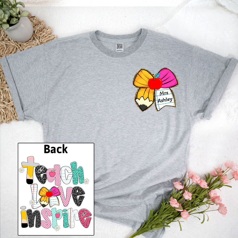 Personalized Pencil Teacher Back To School Teach Love Inspire
